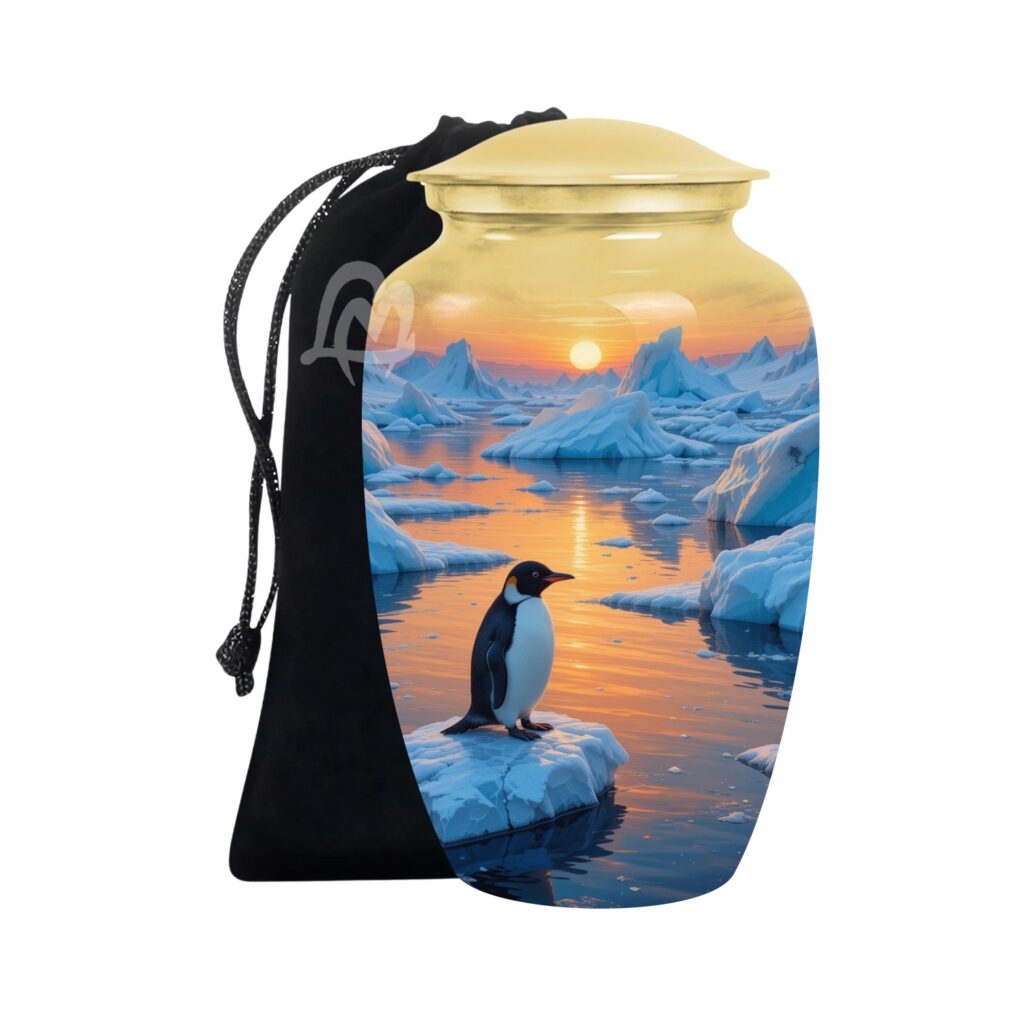 Penguine Cremation Urn Memorial Human Ashes Container Jar Pot | Burial Funeral Urns