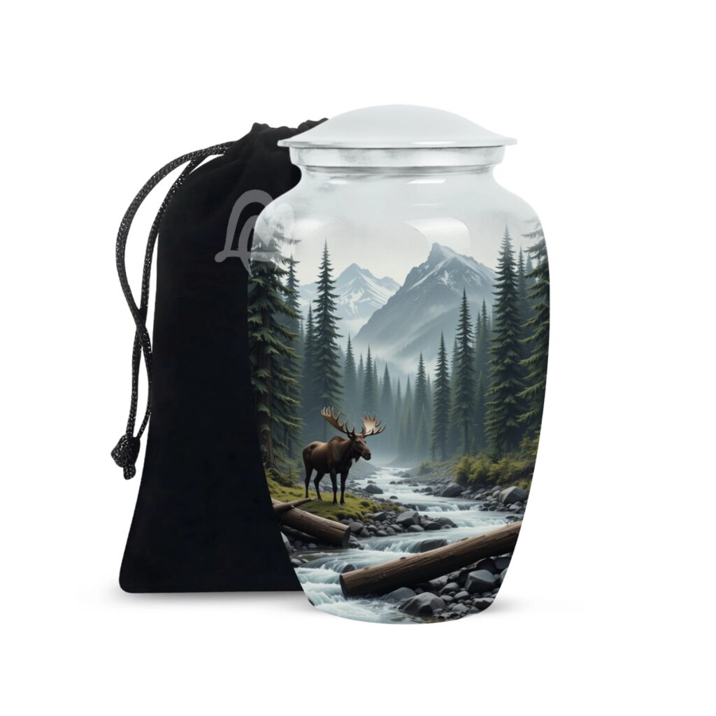 Lovely Moose Cremation Urn for Human Ashes for Women & Men