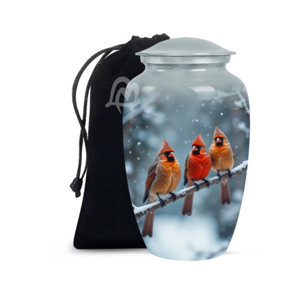Decorative Modern Urn, Funeral Urns for Mom - Peaceful Bird Design Urns for Ashes.