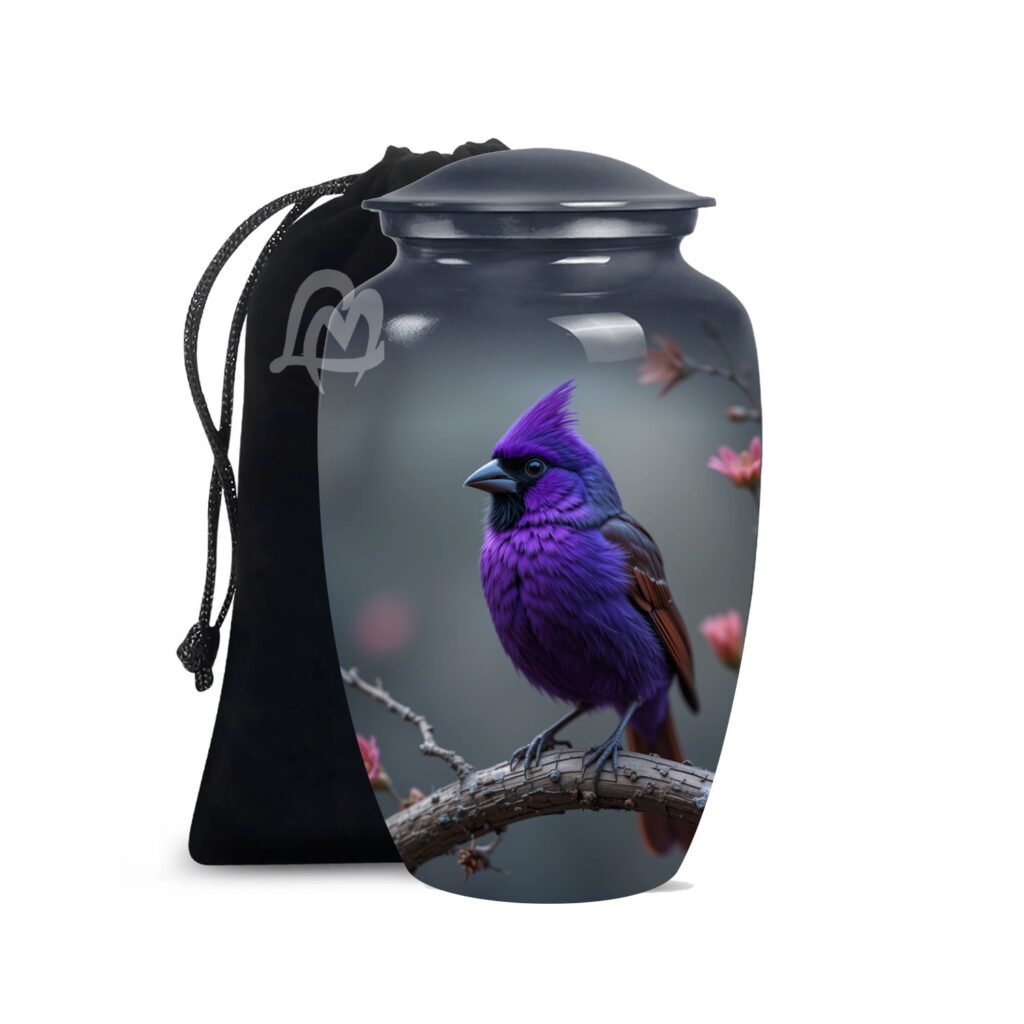 Cardinal Bird Urns for Human Ashes - Metal Urns for Adults