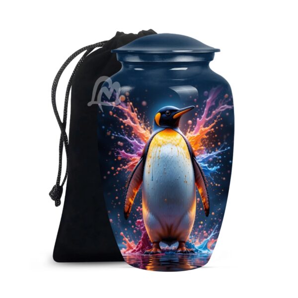 Penguine Cremation Urn Memorial Human Ashes Container Jar Pot | Burial Funeral Urns