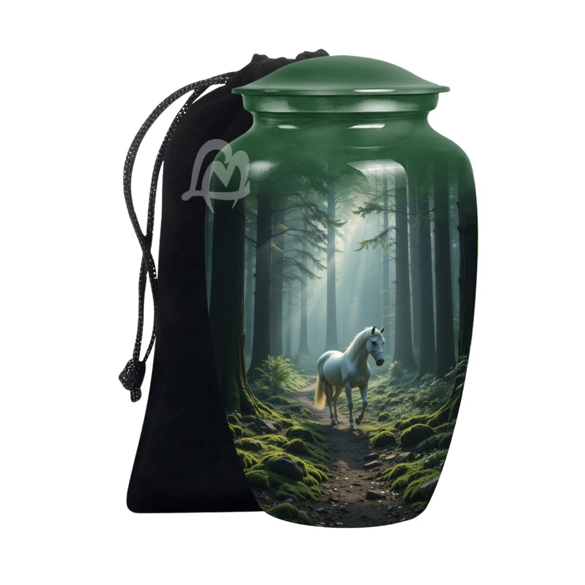 Remembered with love - Wild Horses Cremation Urn for Ashes Adult Male