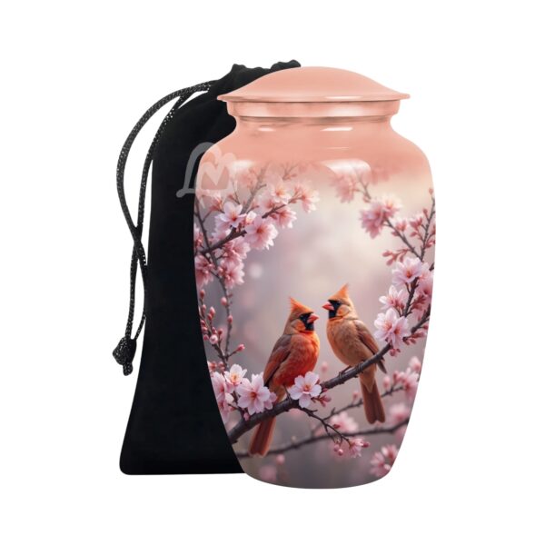 Cardinal Bird Urns for Human Ashes - Metal Urns for Adults