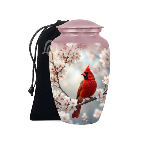 Cardinal Bird Urns for Human Ashes - Metal Urns for Adults
