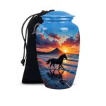 Silent tears, lasting love - Wild Horses Cremation Urn for Ashes Adult Male