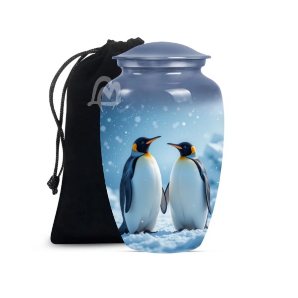 Penguine Cremation Urn Memorial Human Ashes Container Jar Pot | Burial Funeral Urns