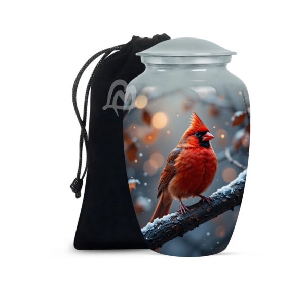 Cardinal Bird Urns for Human Ashes - Metal Urns for Adults