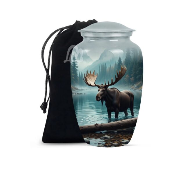 Elegant Design Moose Cremation Urn for Human Ashes for Women & Men