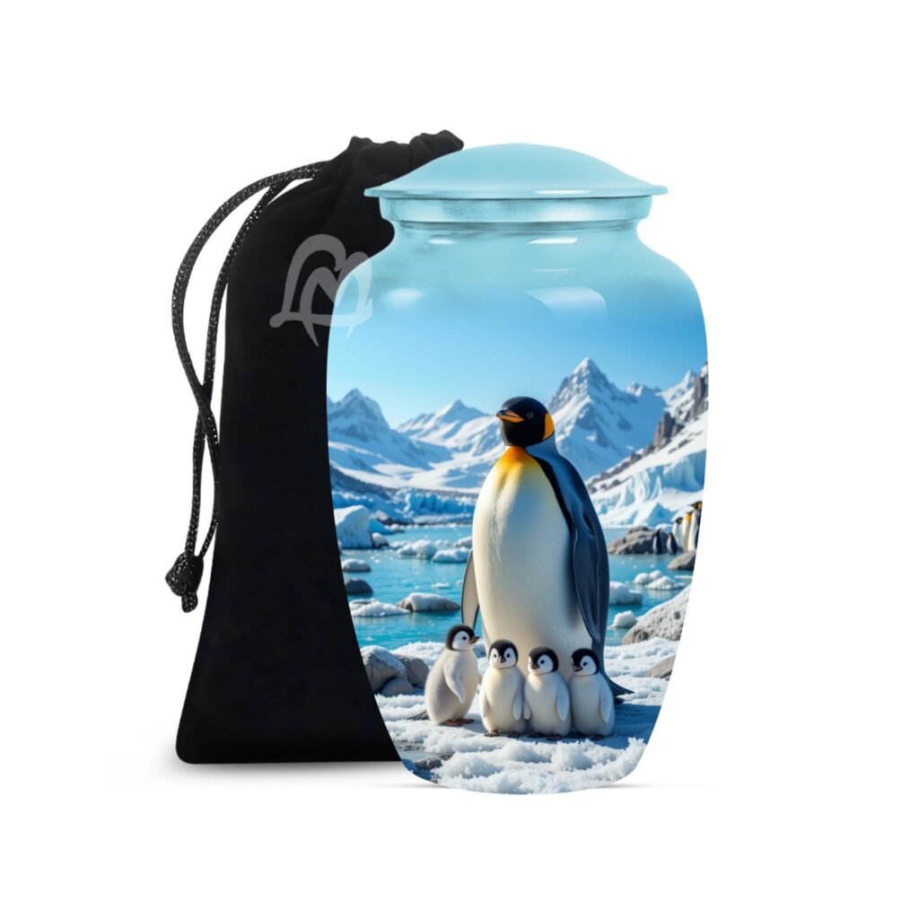 Penguine Cremation Urn Memorial Human Ashes Container Jar Pot | Burial Funeral Urns