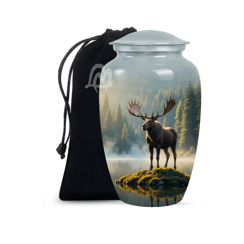 Moose Cremation Urn for Human Ashes for Women & Men