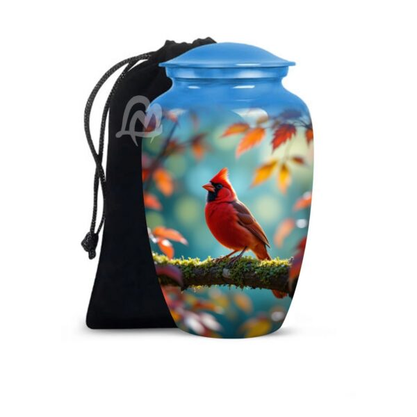 Cardinal Bird Urns for Human Ashes - Metal Urns for Adults