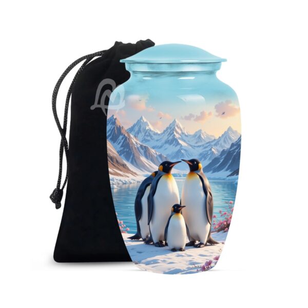 Penguine Cremation Urn Memorial Human Ashes Container Jar Pot | Burial Funeral Urns