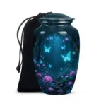 Always Remembered Butterfly Cremation Urn for Human Ashes - Adult Funeral Urn Handcrafted.