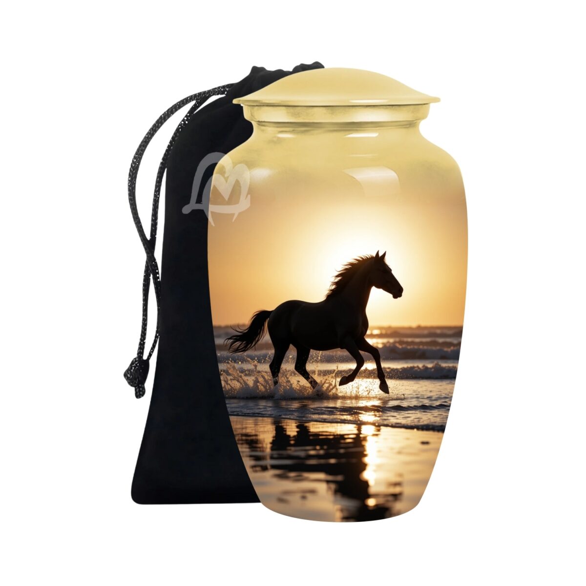 Forever in our hearts - Wild Horses Cremation Urn for Ashes Adult Male