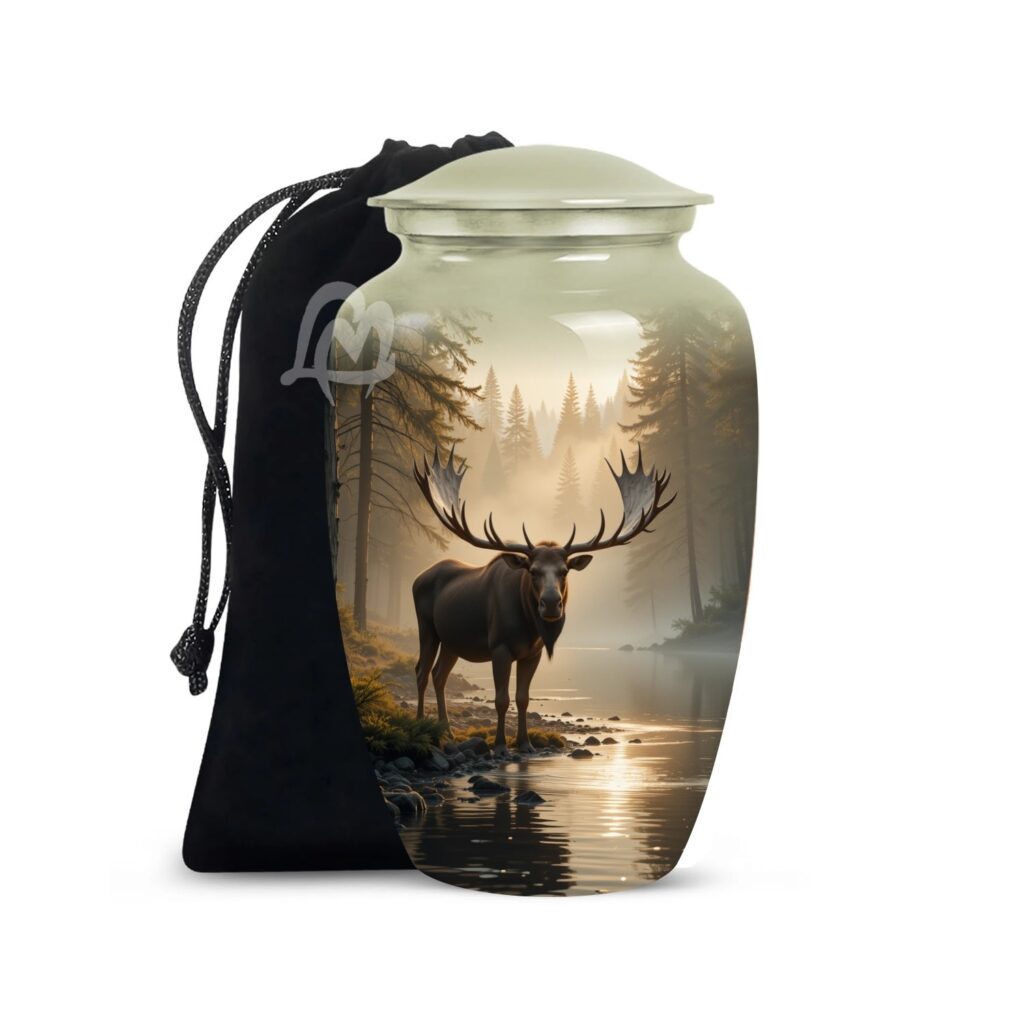 Moose Cremation Urn for Human Ashes for Women & Men