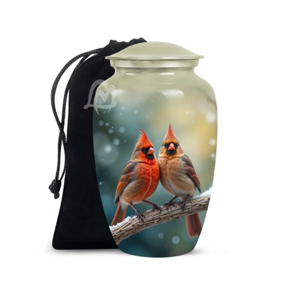 Cardinal Bird Urns for Human Ashes - Metal Urns for Adults