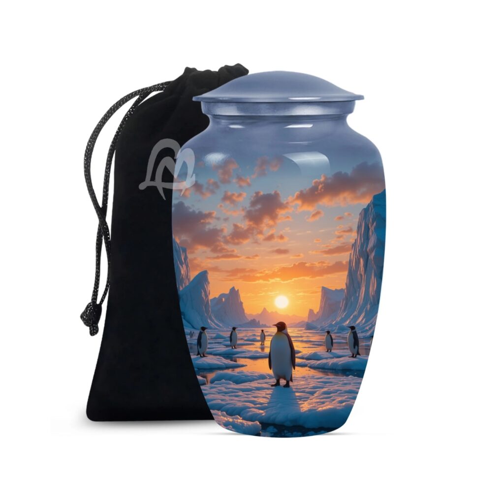 Penguine Cremation Urn Memorial Human Ashes Container Jar Pot | Burial Funeral Urns