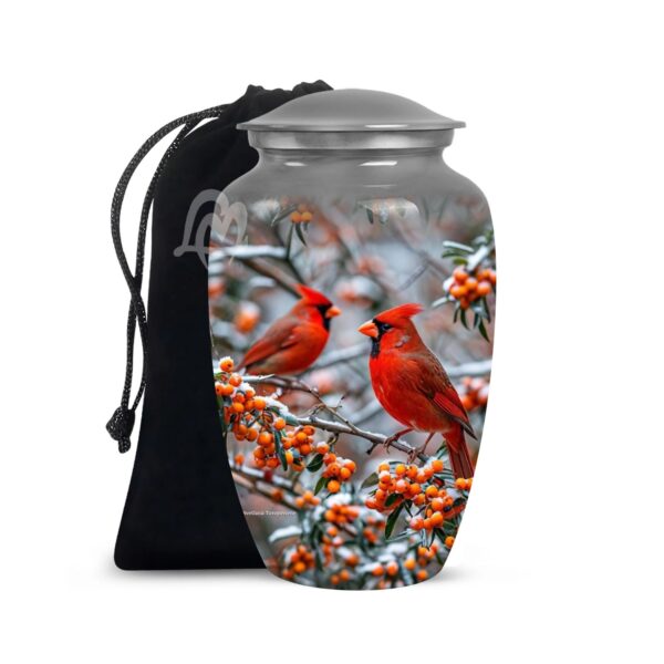 Cardinal Bird Urns for Human Ashes - Metal Urns for Adults