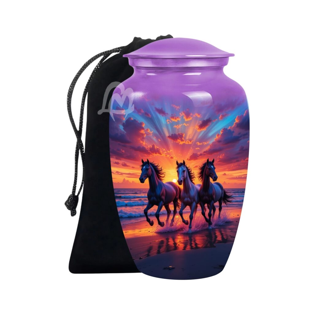 Wild Horses Cremation Urn for Ashes Adult Male
