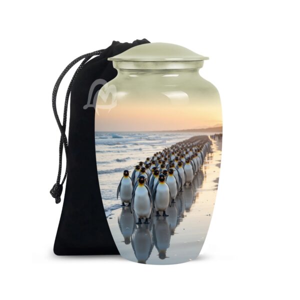 Penguine Cremation Urn Memorial Human Ashes Container Jar Pot | Burial Funeral Urns