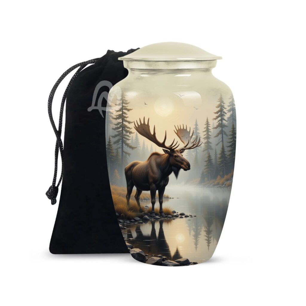 Decorative Funeral Urn for Ashes Printed Memorial Urns for Male & Female