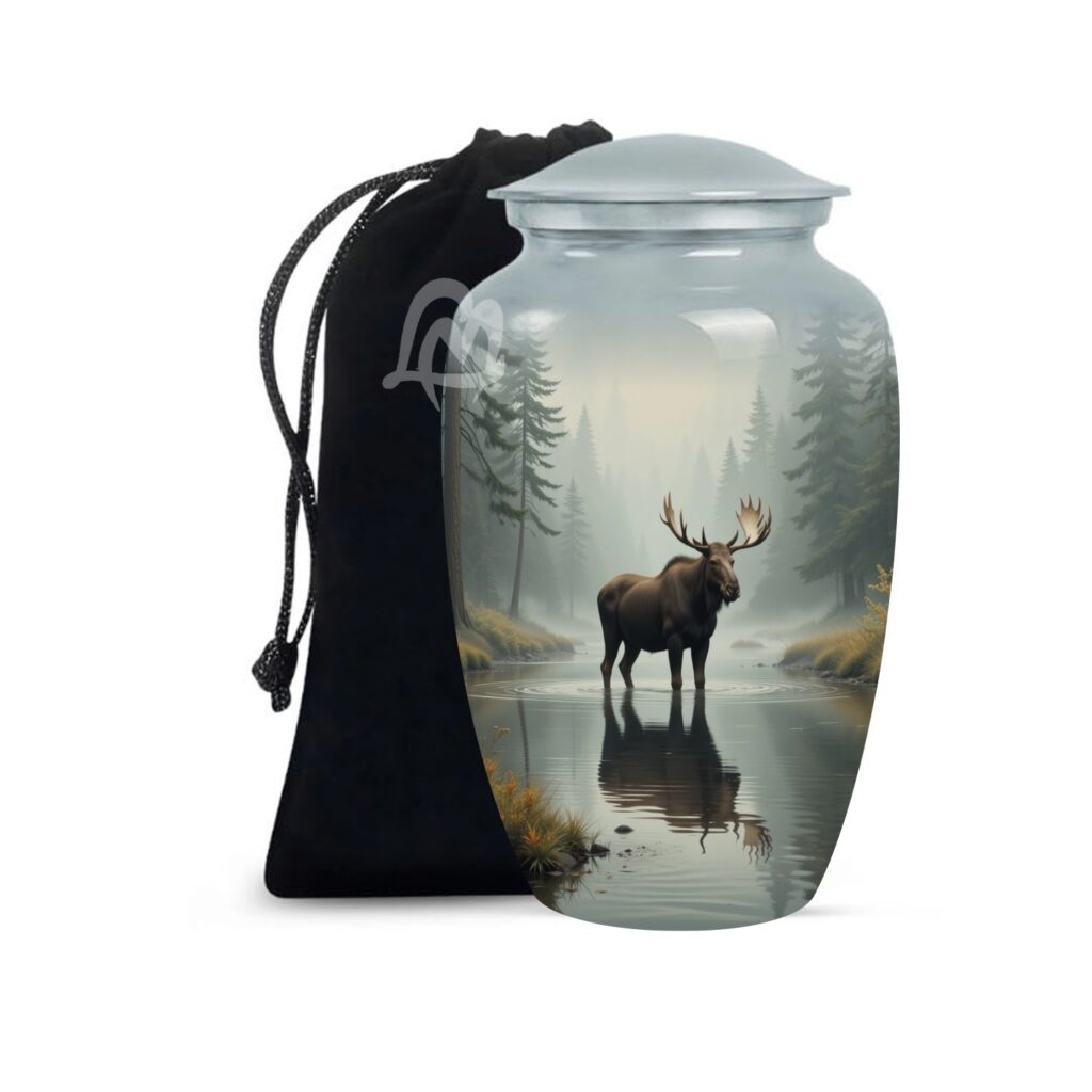 Moose Cremation Urn for Human Ashes for Women & Men