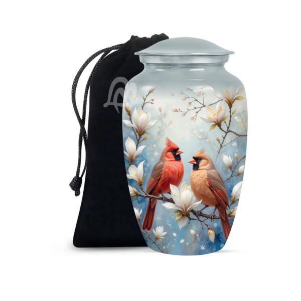 Cardinal Bird Urns for Human Ashes - Metal Urns for Adults