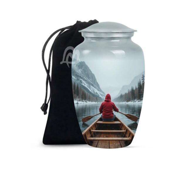 "Forever in Our Hearts" Boatman Cremation Urn for Human Ashes - Adult Funeral Urn Handcrafted