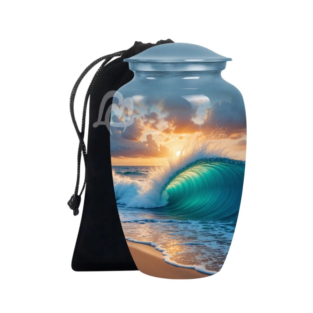 Handmade Funeral Urns With Velvet Bag Thoughtful Gift for Someone.