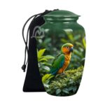 Elegant Parrot Memorials Cremation Urns for Human Ashes, Decorative Burial Urn for Adult Men and Women