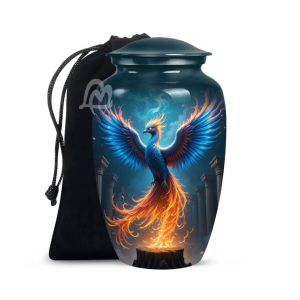 Phoenix Cremation Funeral Urns for Adult Human | Memorial Container Jar Pot, Beautiful Style