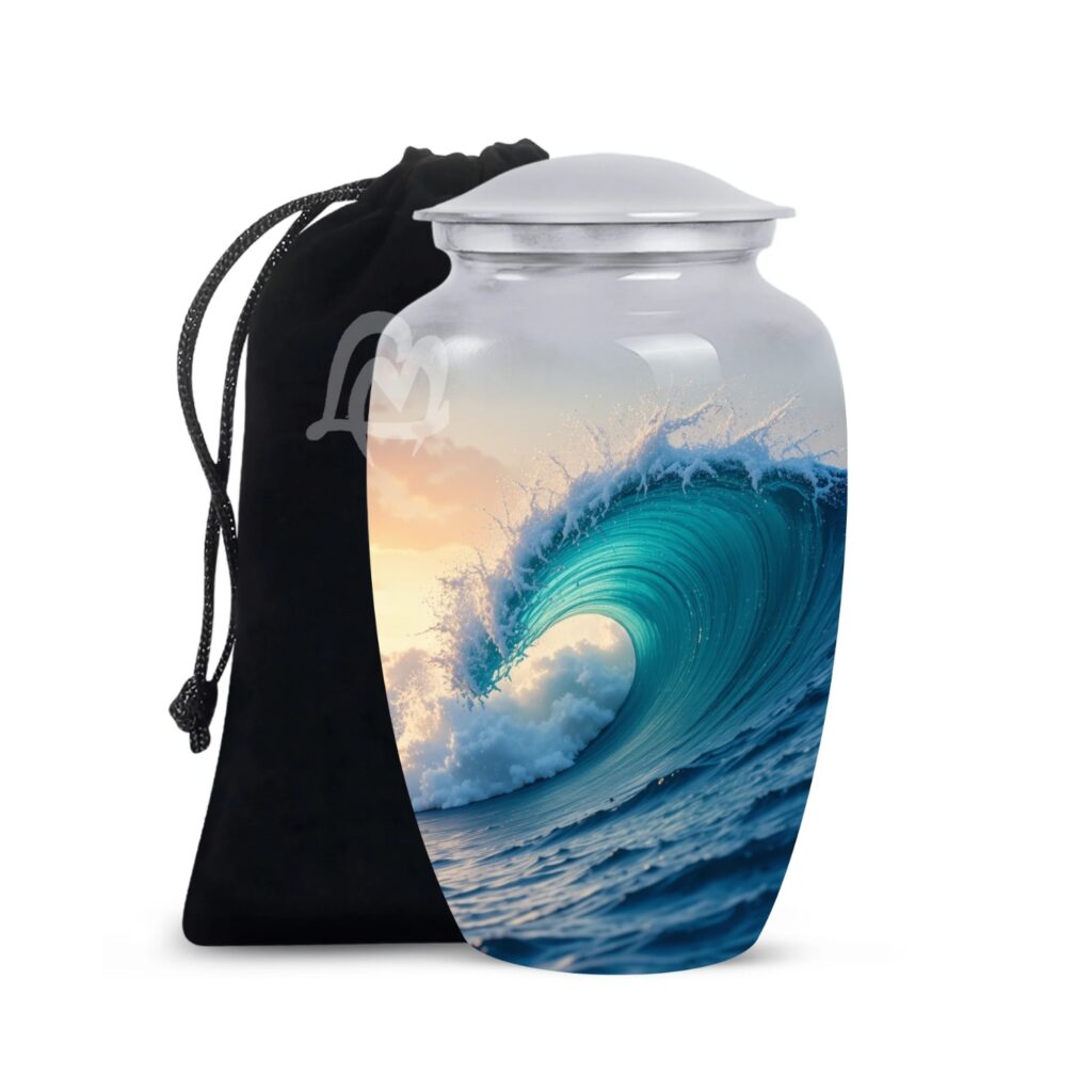 Handmade Funeral Urns With Velvet Bag Thoughtful Gift for Someone.
