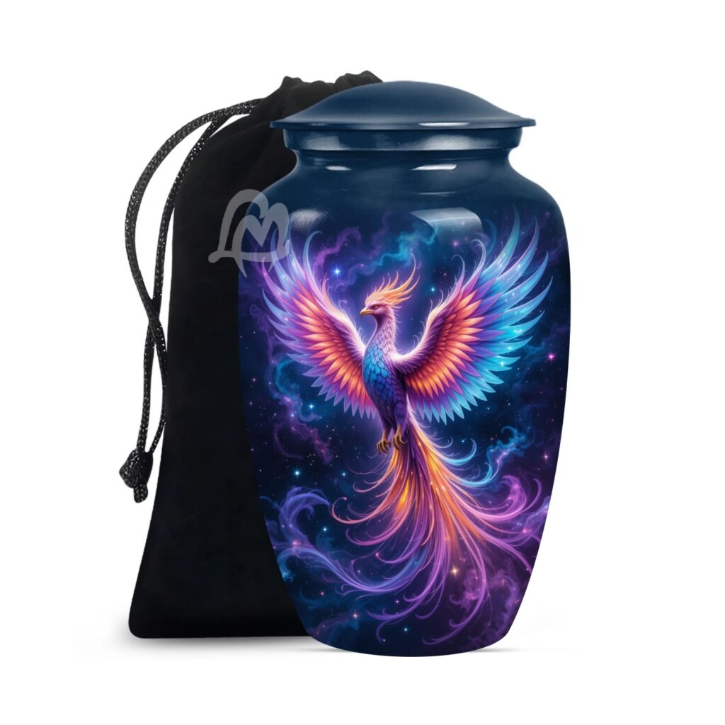 Phoenix Cremation Funeral Urns for Adult Human | Memorial Container Jar Pot, Beautiful Style