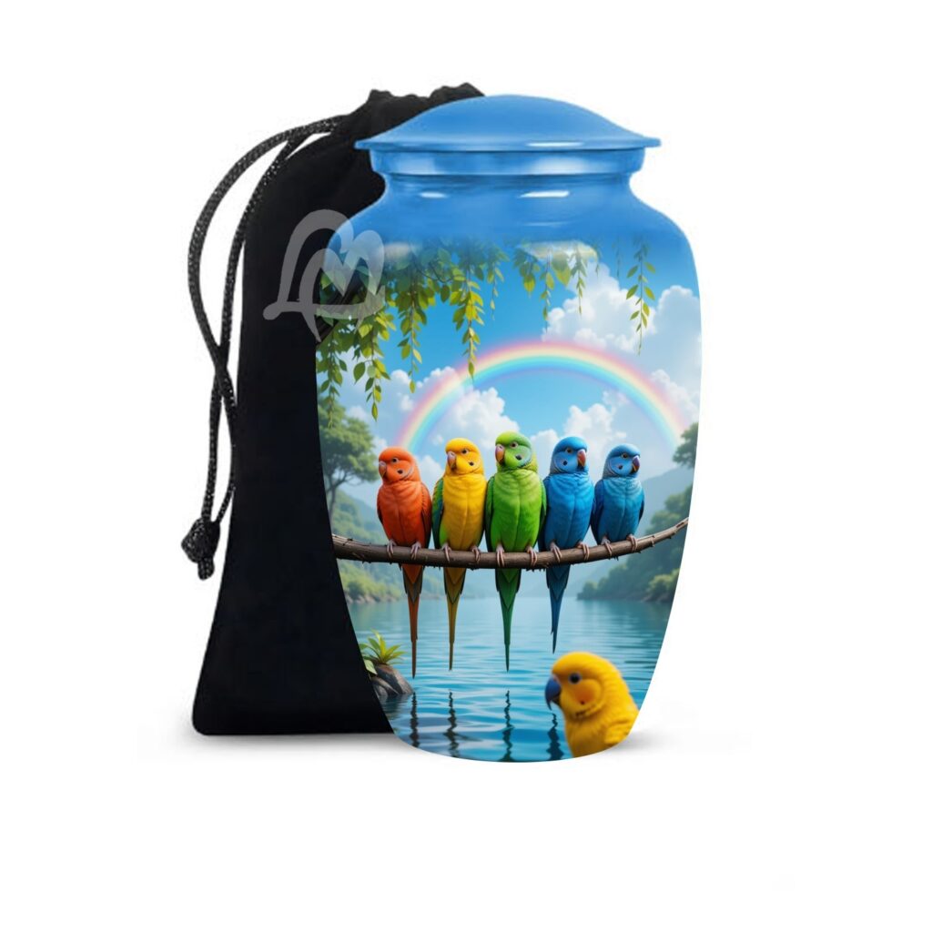 Budgie Cremation Urn for Human Ashes | Memorial Urn Carefully Handcrafted with Elegant Finishes