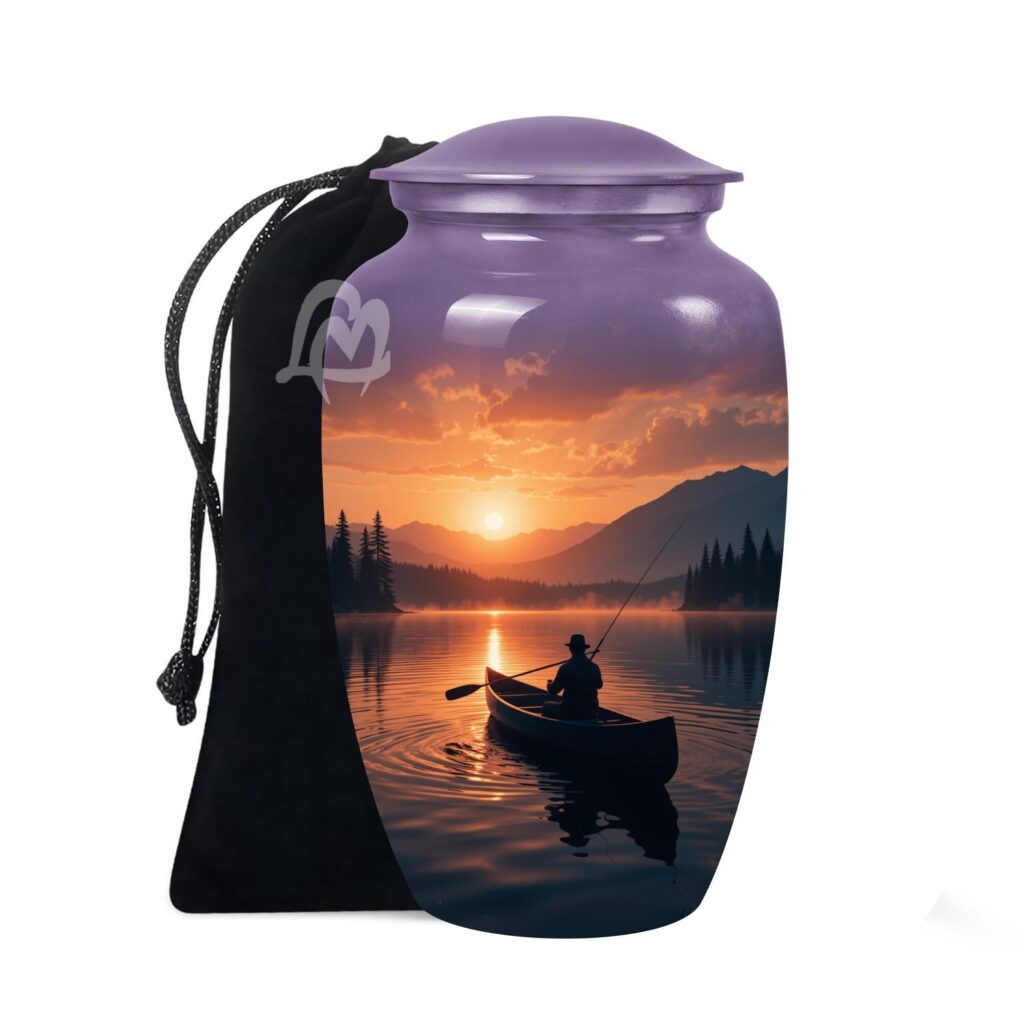 "Forever in Our Hearts" Boatman Cremation Urn for Human Ashes - Adult Funeral Urn Handcrafted