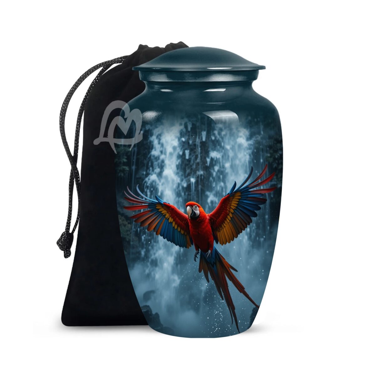 Elegant Parrot Memorials Cremation Urns for Human Ashes, Decorative Burial Urn for Adult Men and Women