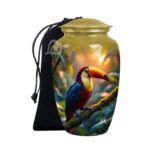 Toucan Urns Family Tribute of Peaceful Handcrafted Large Urn for Ashes Adult Male & Female