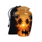 "Forever in Our Hearts" Boatman Cremation Urn for Human Ashes - Adult Funeral Urn Handcrafted