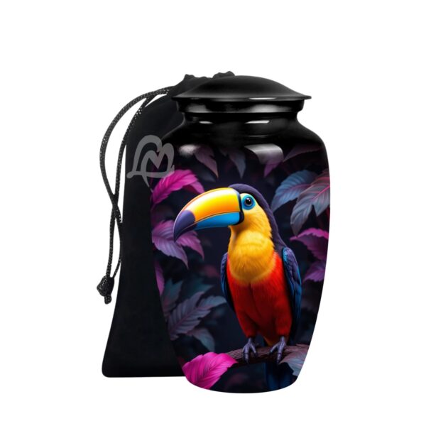 Toucan Urns Family Tribute of Peaceful Handcrafted Large Urn for Ashes Adult Male & Female
