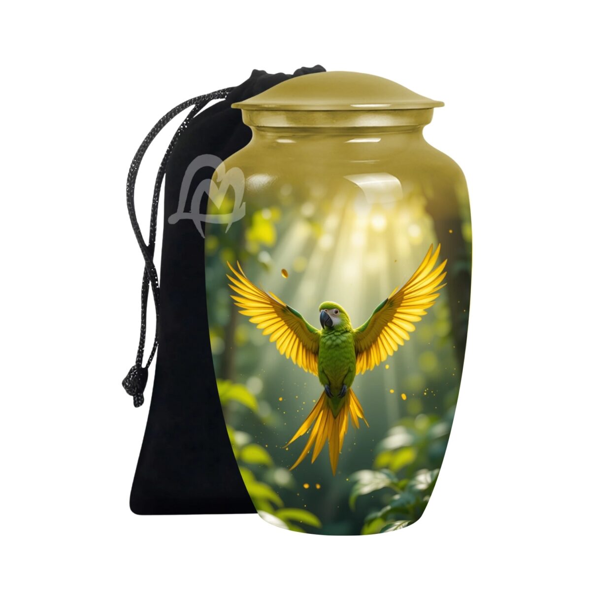 Elegant Parrot Memorials Cremation Urns for Human Ashes, Decorative Burial Urn for Adult Men and Women