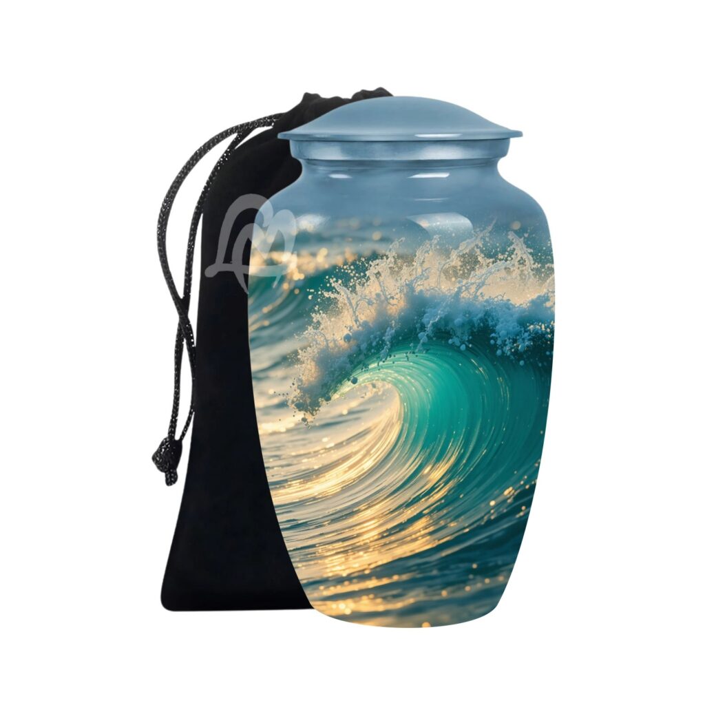 Handmade Funeral Urns With Velvet Bag Thoughtful Gift for Someone.