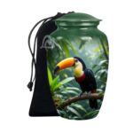 Toucan Urns Family Tribute of Peaceful Handcrafted Large Urn for Ashes Adult Male & Female