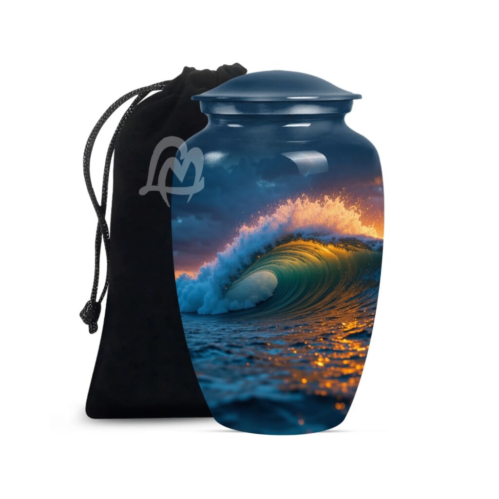 Handmade Funeral Urns With Velvet Bag Thoughtful Gift for Someone.