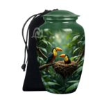 Toucan Urns Family Tribute of Peaceful Handcrafted Large Urn for Ashes Adult Male & Female