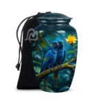 Elegant Parrot Memorials Cremation Urns for Human Ashes, Decorative Burial Urn for Adult Men and Women