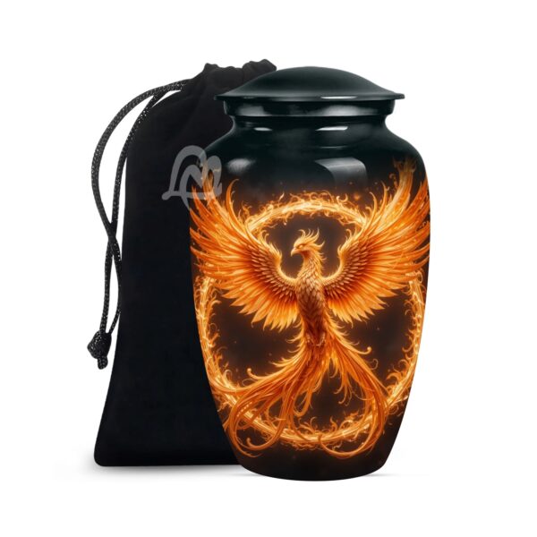 Phoenix Cremation Funeral Urns for Adult Human | Memorial Container Jar Pot, Beautiful Style