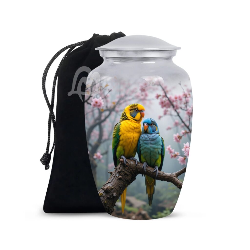 Budgie Cremation Urn for Human Ashes | Memorial Urn Carefully Handcrafted with Elegant Finishes