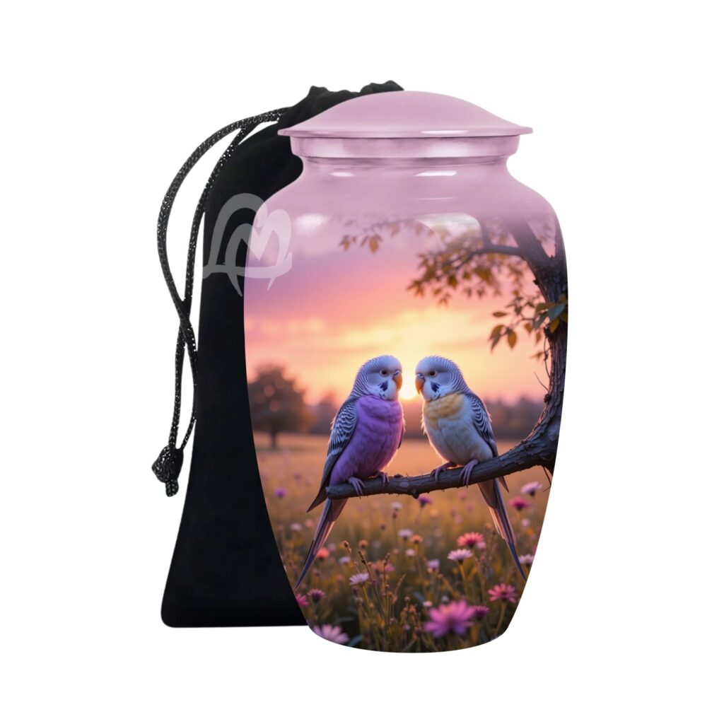 Budgie Cremation Urn for Human Ashes | Memorial Urn Carefully Handcrafted with Elegant Finishes
