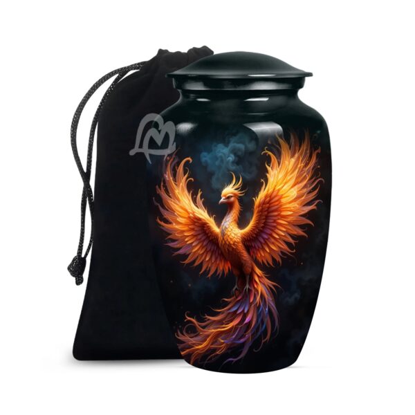 Phoenix Cremation Funeral Urns for Adult Human | Memorial Container Jar Pot, Beautiful Style