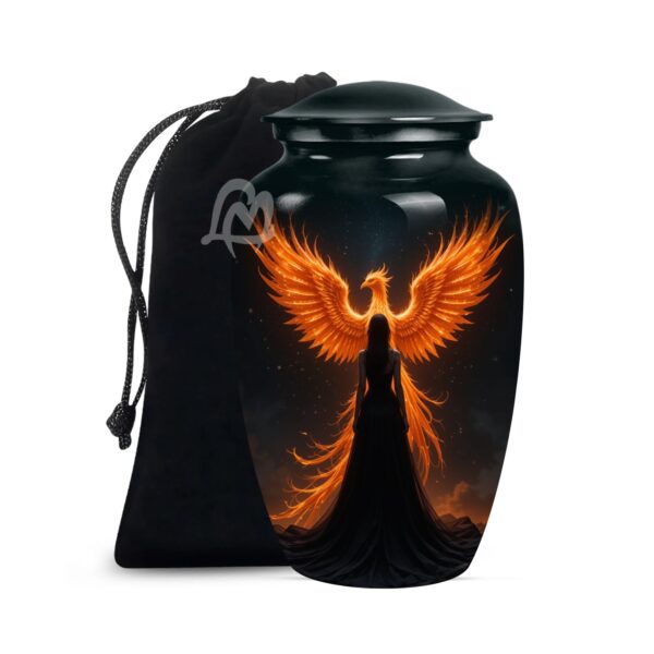 Phoenix Cremation Funeral Urns for Adult Human | Memorial Container Jar Pot, Beautiful Style